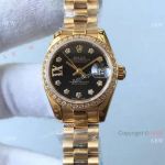 Copy Rolex Datejust Presidential Diamond Bezel Replica Watch 26mm